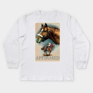 Affirmed with Name plate Kids Long Sleeve T-Shirt